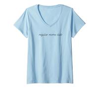 Womens Regular Moms Club Simple Design V-Neck T-Shirt
