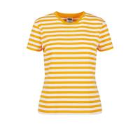 Urban Classics Women's T-Shirt Ladies Regular Striped Tee White/Magicmango 3XL, White/Magicmango, XXXL