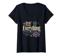 Women's Reiki Master Healing Holistic Life Balance Energy Chakra V-Neck T-Shirt