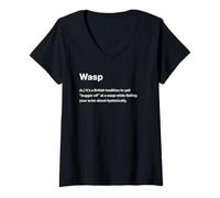 Womens Relatable Funny British Dictionary Definition Wasp V-Neck T-Shirt