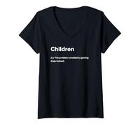 Womens Relatable Funny Dictionary Definition Children V-Neck T-Shirt