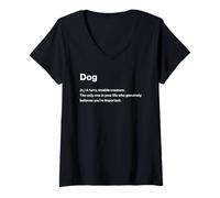 Womens Relatable Funny Dictionary Definition Dog V-Neck T-Shirt