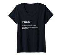Womens Relatable Funny Dictionary Definition Family V-Neck T-Shirt