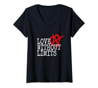 Womens Relationship Anarchy Saying Love Without Limits Polyamory V-Neck T-Shirt