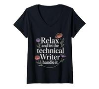 Women's Relax and Let The Technical Writer Handle It - V-Neck T-Shirt