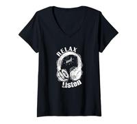 Women's Relax and Listen V-Neck T-Shirt