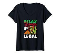 Women's Relax Gringo I'm Legal Mexico Roots Heritage V-Neck T-Shirt