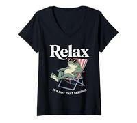 Women's Relax It's Not that Serious Frog V-Neck T-Shirt
