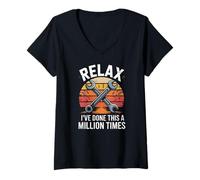 Womens Relax Ive Done This A Million Times Mechanic V-Neck T-Shirt