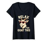 Womens Relax I've Goat This Funny Goat Boer Pygmy Goat Lover V-Neck T-Shirt