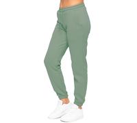 Women's Relaxed Fit Cuffed Jogger - Brown Brushed Fleece Lined with Side Pockets & Elastic Waist Drawstrings All Seasons - Khaki / L