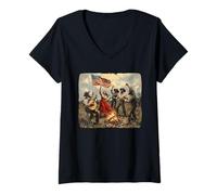 Womens Relive the Spirit of Old America and the Pioneers V-Neck T-Shirt