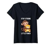Women's Remain Strong Little Punch Monkey V-Neck T-Shirt