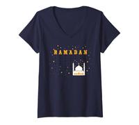 Womens Remember Allah Morning Afternoon Day and Night Ramadan V-Neck T-Shirt