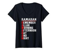 Women's Remember Allah - Ramadan Kareem - Ramadan Mubarak Month 2027 V-Neck T-Shirt