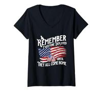 Women's Remember Everyone Deployed Until They All Come Home V-Neck T-Shirt