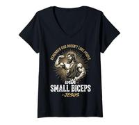 Women's Remember God Doesn't Love People with Small Biceps V-Neck T-Shirt