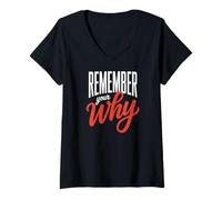 Women's Remember Your Why Fitness Instructor Motivation V-Neck T-Shirt