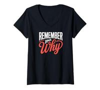 Women's Remember Your Why Fitness Instructor Motivation V-Neck T-Shirt