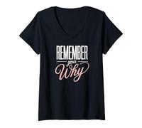 Women's Remember Your Why Fitness Instructor Motivation V-Neck T-Shirt