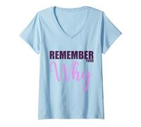 Womens Remember Your Why Gym Motivation Fitness Inspirational Vest V-Neck T-Shirt