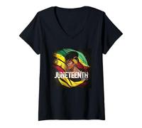 Womens Remembering My Ancestors Juneteenth - Emancipation Day V-Neck T-Shirt