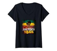 Womens Remembering My Ancestors Juneteenth - Emancipation Day V-Neck T-Shirt