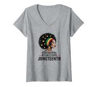 Womens Remembering My Ancestors Juneteenth - Emancipation Day V-Neck T-Shirt