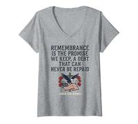 Women's Remembrance is the Promise We Keep Honor Our Heroes 4 V-Neck T-Shirt