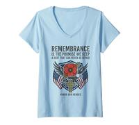 Women's Remembrance is the Promise We Keep Honor Our Heroes 5 V-Neck T-Shirt