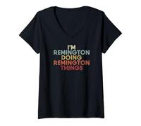 Women's Remington Name Remington Personalized Name First Given V-Neck T-Shirt