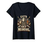 Women's Ren Faire Lets Get Medieval V-Neck T-Shirt