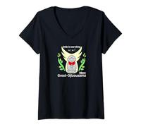 Womens Ren-World 73 Japanese Shinto 8 Million Natural Symbiosis Shrine Peace Jizo Smile Hope Prayer Compassion Japanese Zen V-Neck T-Shirt