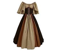Womens Renaissance Costume Vintage Elegant Lace up Halloween Gown Princess Dress with Corset Medieval Evening Party Prom Cocktail Swing Victorian Dresses for Ladies