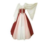 Womens Renaissance Costume Vintage Elegant Lace up Halloween Gown Princess Dress with Corset Medieval Evening Party Prom Cocktail Swing Victorian Dresses for Ladies