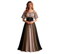 Womens Renaissance Costume Vintage Elegant Lace up Halloween Gown Princess Dress with Corset Medieval Evening Party Prom Cocktail Swing Victorian Dresses for Ladies e928