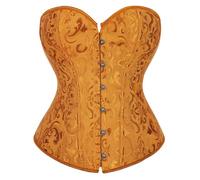 Women's Renaissance Fishbone Corset Top - Vintage Court-Style Satin Corset Bridal Lace-Up Shaping for Night Out Steampunk Gothic Renaissance Bustier (Gold, 6XL)