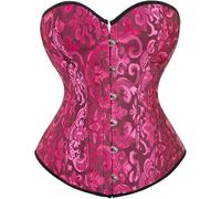 Women's Renaissance Fishbone Corset Top - Vintage Court-Style Satin Corset Bridal Lace-Up Shaping for Night Out Steampunk Gothic Renaissance Bustier (Black Rose, 3XL)