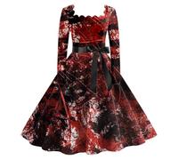Women's Renaissance Medieval Costumes, Renaissance Dress Long Medieval Party Dress A-Line Skull Elegant Clothing Halloween Costume Vampire Costume Women Witches Outfits |
