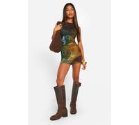 Womens Renaissance Mesh Sleeveless Mini Dress - Multi - 18, Multi