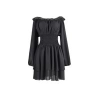 Womens Renaissance Tops Off The Shoulder Long Sleeve Medieval Smocked Pirate Blouse Halloween Victorian Dress