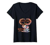 Womens Renal Cell Carcinoma Survivor Elephant Awareness Ribbon V-Neck T-Shirt