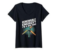 Womens Renewable Energy? I'm A Big Fan! V-Neck T-Shirt