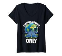 Womens Renewable Energy Positive Energy Only V-Neck T-Shirt