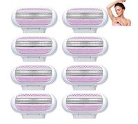 Women's Replacement Razor Blades Refills Compatible with Gillette Venus Razors, 3 Layer Pivoting Head Extra Smooth Comfort Glide Razor Blades 8 Pcs