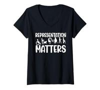 Womens Representation Matters Support Disability Awareness Month V-Neck T-Shirt