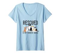 Womens Rescue Dog, Shelter Cat, Pet Adoption, Cute Pets Drawings V-Neck T-Shirt