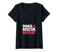 Womens Rescue Life - Dog Rescuer V-Neck T-Shirt