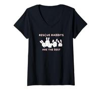 Womens Rescue Rabbits are The Best V-Neck T-Shirt