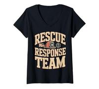 Women's Rescue Response Team Ambulance Paramedic EMS V-Neck T-Shirt